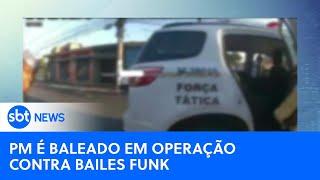 Policial é baleado durante operação contra baile funk na capital paulista | #SBTNewsnaTV (29/04/24)