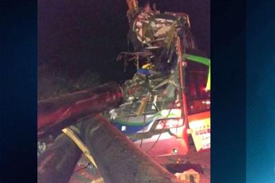 Acidente de ônibus deixa sete mortos e 12 feridos no interior de MG