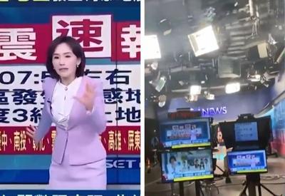 VÍDEO: Terremoto em Taiwan surpreende apresentadoras de TV ao vivo