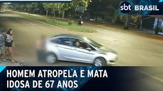 Homem passa com carro duas vezes por cima de idosa | SBT Brasil (04/05/24)