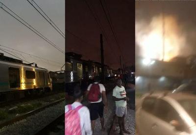 Princípio de fogo deixa passageiros feridos em trem da SuperVia