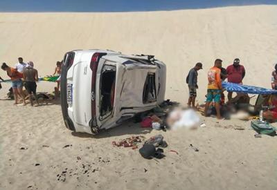 Mulher morre após carro despencar de duna no Ceará