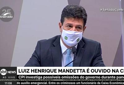 "Não se sustenta", diz Bolsonaro sobre depoimento de Mandetta à CPI
