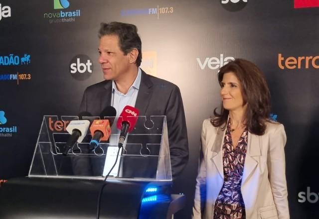 Fernando Haddad critica ausência de Tarcísio em debate no SBT