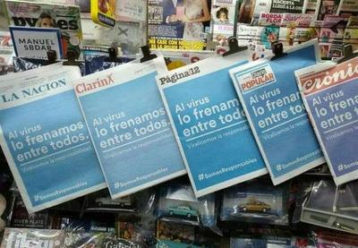Jornais argentinos se unem e usam mesma manchete para combater a COVID-19
