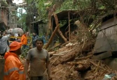 RJ: temporal provoca deslizamento na comunidade da Rocinha