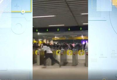 SP: Torcedores vandalizam estação de metrô após jogo de futebol