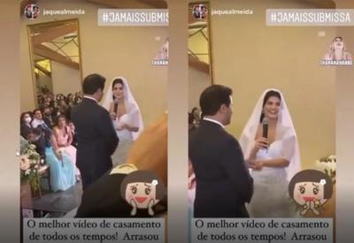 Noiva viraliza ao se recusar a repetir voto de casamento: "Submissa, não"