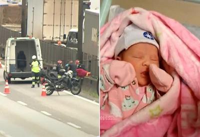 Bebê passa bem após mãe entrar em trabalho de parto durante bloqueio em rodovia