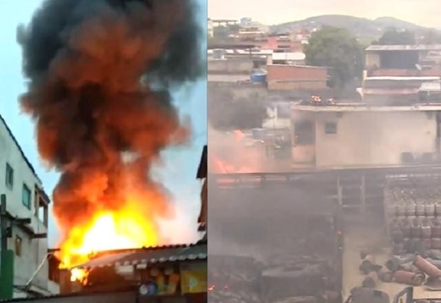 Incêndio toma depósito de gás em Duque de Caxias (RJ) após explosões