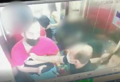 Vídeo: PM aponta arma para homem em elevador de hotel em Goiás