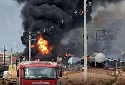 Trem da Vale carregando combustível pega fogo no Maranhão