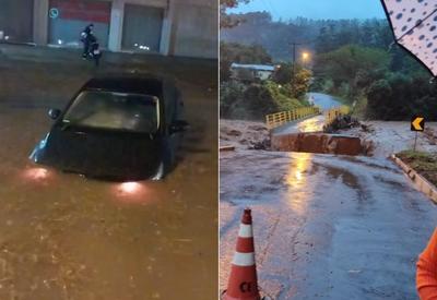 Chuvas no RS causam estragos em 65 cidades; um homem morreu arrastado por correnteza