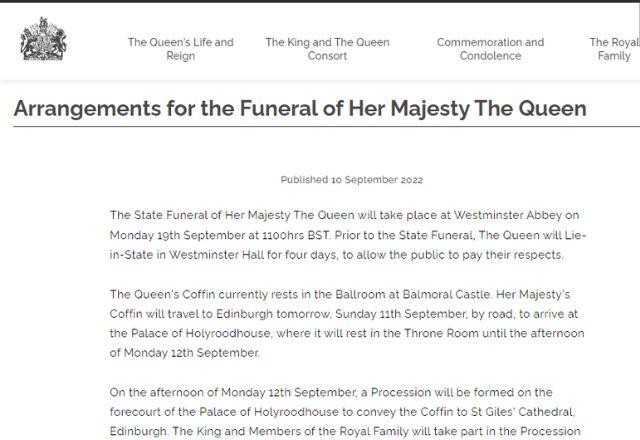 Saiba como serão os 10 dias do funeral da Rainha Elizabeth II