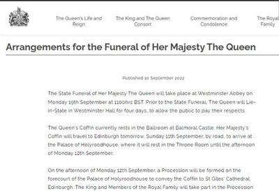Saiba como serão os 10 dias do funeral da Rainha Elizabeth II