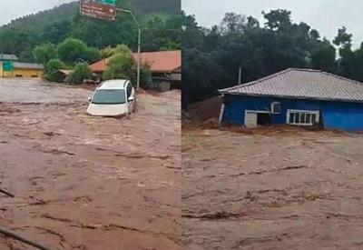 Temporal provoca inundações e deslizamentos de terra no Sul do país