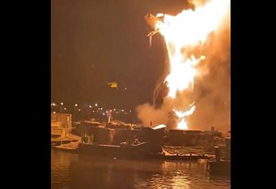 Dragão de 10 metros pega fogo durante show em parque da Disney Califórnia