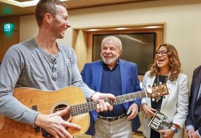 Lula se encontra com Chris Martin, vocalista do Coldplay