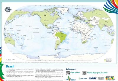 Mapa-múndi que traz Brasil no centro do planeta começa a ser vendido