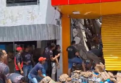 Sete pessoas ficam soterradas após teto de supermercado desabar em Pernambuco