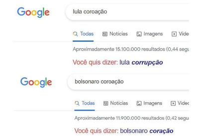 Buscador Google associa Lula a 'corrupção' e Bolsonaro a 'coração'