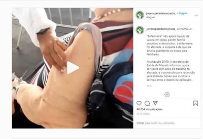 Vídeo expõe falsa vacinação contra covid-19 em idosa de Maceió